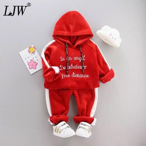 Infant clothes Autumn winter Toddler Baby Girls Clothes Sets Comfortable leisure Golden velvet Cartoons cat zipper jacket+Pants