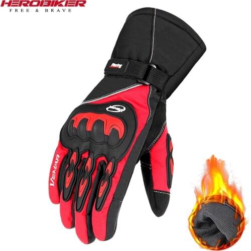 Unisex Waterproof Motorcycle Gloves Windproof Moto Warm Thermal Mens Full Fingers Anti-Slip Touch Screen Palm Protection
