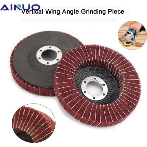 125mm 5" Nylon Fiber Flap Polishing Wheel Non-woven Grinding Disc Metal Buffing Wheel Scouring Pad for Angle Grinder