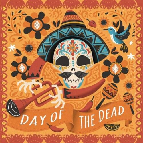 Day of the Dead Skull Backdrop Holiday Photography Background Celebration Photo Booth Studio Decor