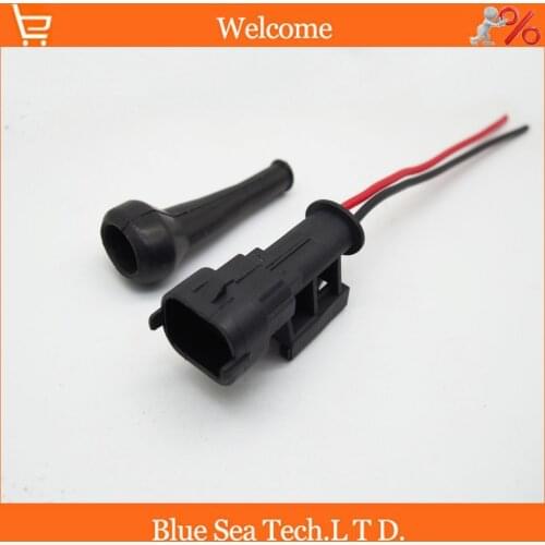 Sample, 2Pin Male Oil/Fuel spray nozzle plug with cable/sheath,diesel common rail/crankshaft sensor plug for BOSCH car