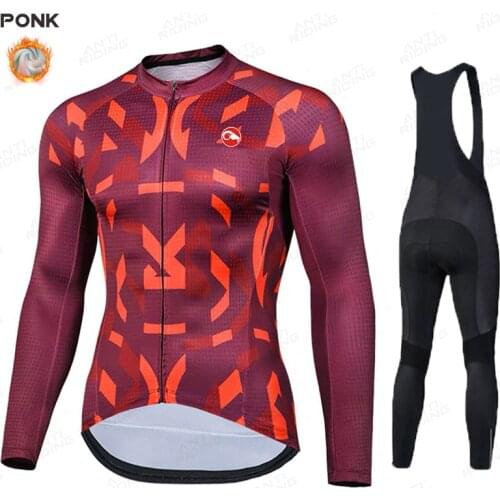 Pro Team 2020 Winter Fleece Cycling Sets Ropa Ciclismo Mens Cycling Top Jerseys Outdoor Bike Bicycle Long Sleeve Clothing Suits