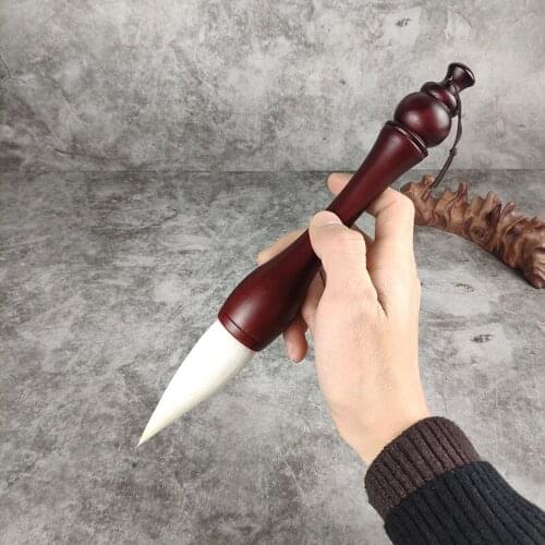 Fine fine pure sheep stone bucket pen adult calligraphy large couplet lucky word list writing brush solid wood rod high-end