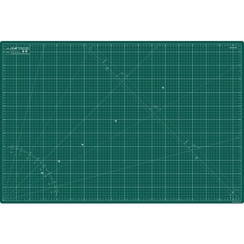 Self-healing Patchwork cutting Base A1 90x60cm and 36x24in 5 layers with grid, for sewing and crafts (green)