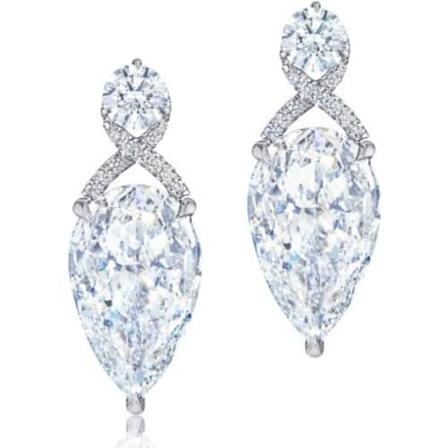 Huitan Luxury Fashion Stud Earrings for Women Fancy Twist Design Stylish Wedding Engagement Party Accessories Crystal CZ Jewelry