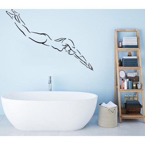 Sports Swimmer Swim Wall Sticker Decal Swimming Posters Wall Decals Decor Mural Swimming Wall Decal Vinyl ov140