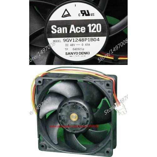 Sanyo Denki 9GV1248P1B04 DC 48V 0.43A 120X120x38mm Server Cooling Fan