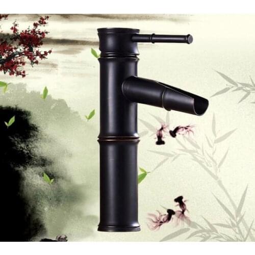 Vidric Bamboo Shape Basin Sink Faucet Black Bathroom Mixer Faucets washbasin hot and cold water taps mixer high quality