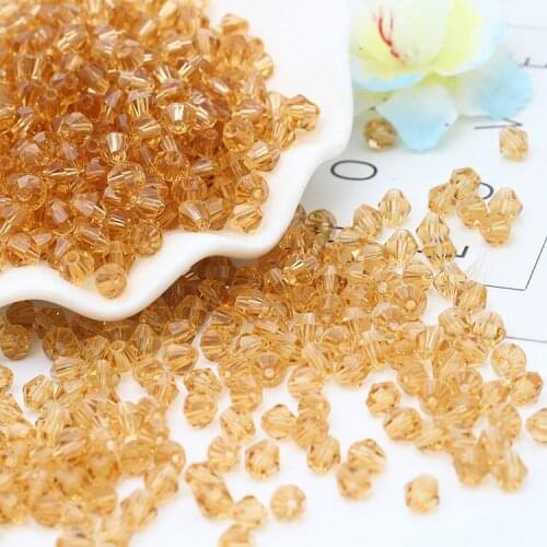 TianBo TOP quality #5301 4mm 100pcs AAA Bicone Upscale Austrian crystals beads Golden champagne Jewelry Making DIY #5301