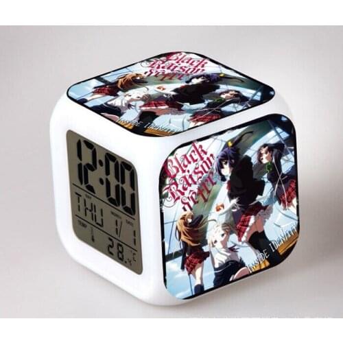 Japanese Anime Cyuunibyou Demo Koigashitai LED 7 Color Flash Digital Alarm Clocks Kids Night Light Bedroom Clock