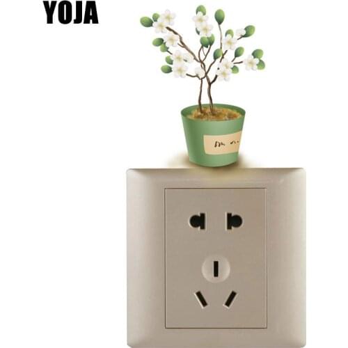 YOJA Pot Planting Of Apple Trees Decor Switch Sticker Living Room Bedroom Wall Decals Personalized 8SS0584