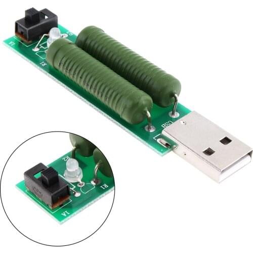 Green Portable Mini USB Discharge Interface Load Fixed Resistor with 2A / 1A Switch Ceramic Composition for Battery Tester