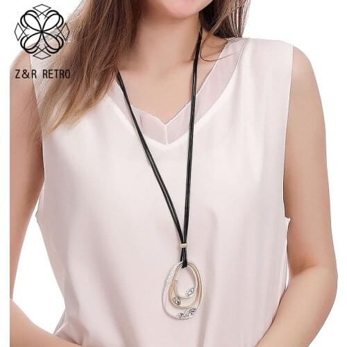 2021 Fashion Long Chains Necklace for Women Gold Silver Color Geometric Suspension Pendant Unusual Accessories Costume Jewelry