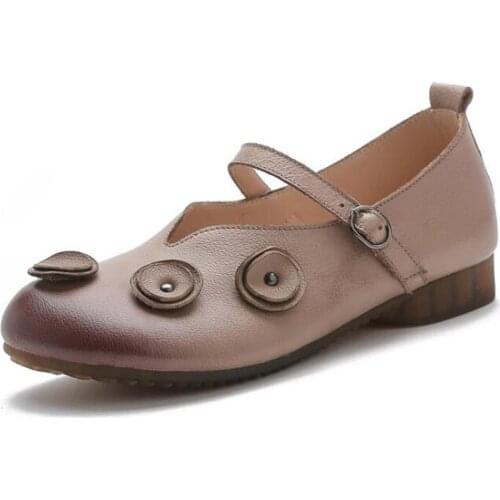 Flats For Women Comrfort Genuine Leather Flat Shoes Woman Slipony Loafers Ballet Shoes Female Moccasins Big Size