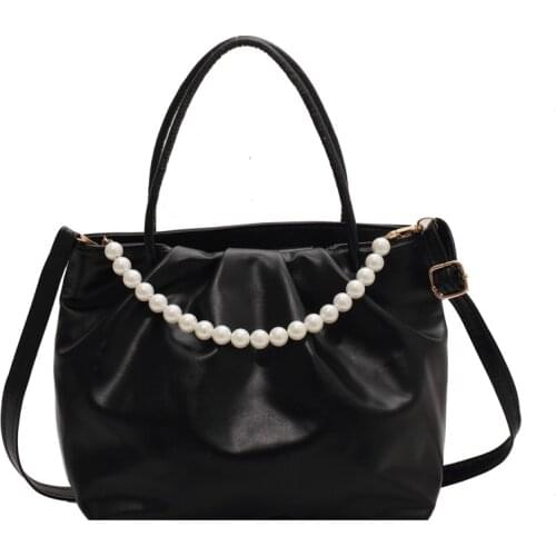 Pearls Accessory Tote Bag for Women Lady Single Shoulder Messenger Bag Large Capacity PU Leather Handbag сумка женская тренд