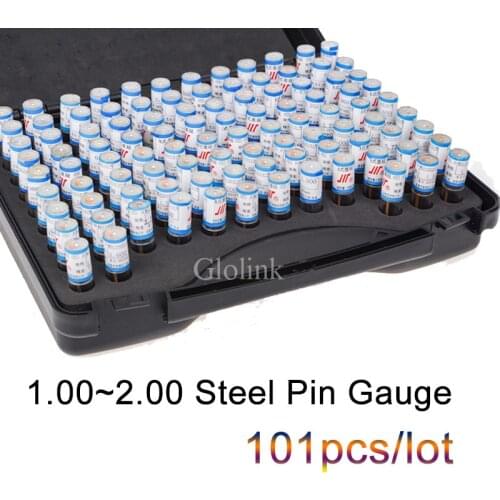 1.00~2.00mm Precision Steel Pin Gauge 1.00~2.00 step 0.01mm Smooth Plug Gauge Hole Gauge set pin Measuring Tool,101pcs/lot