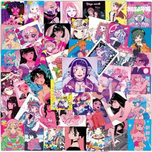 10/30/50PCS Japanese Anime Cartoon Teenager Graffiti Sticker Notebook Guitar Water Cup Trolley Case Waterproof Sticker Wholesale