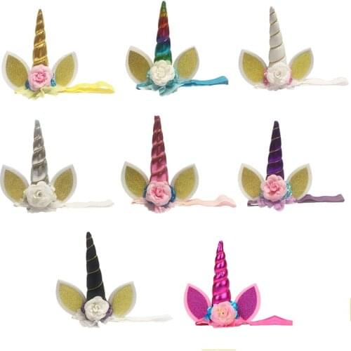14cm Gold Silver Unicorn Horns Cake Topper Kids Birthday Cake Decoration Halloween Birthday Party Event Supplies