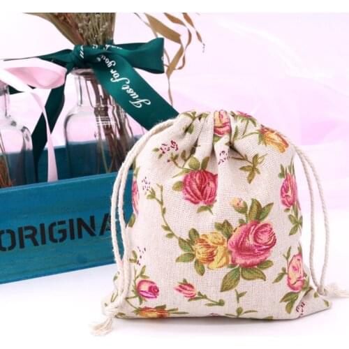 2019 New Arrive Colorful Cotton Drawstring Bags 1pcs 14*16cm Middle Bag Cotton Jute Drawable Pouches For Jewelry Gift Packing