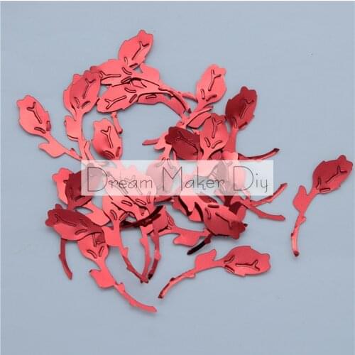 800pcs{50g} 9*34mm/8*28mm Red color Rose shape loose sequins Paillette sewing Wedding craft good quality for Kids Diy Confetti
