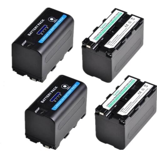 Tectra NP-F770 NP-F750 NPF770 f750 Battery with LED Power Indicators+LCD Dual Charger For Sony NP F970 F960 F770 F550 F570