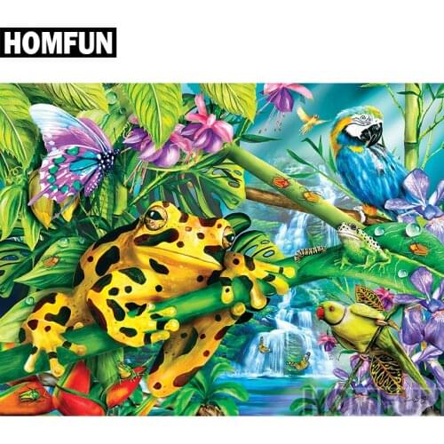 HOMFUN Full Square/Round Drill 5D DIY Diamond Painting "Rainforest Friends" 3D Embroidery Cross Stitch 5D Home Decor A00759
