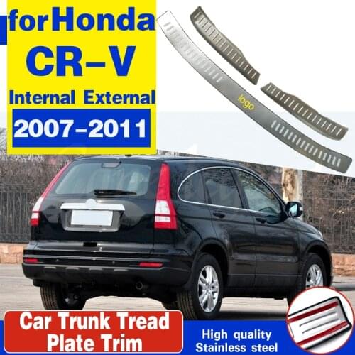 Car accessories stainless steel Rear Bumper Protector Sill Trunk Tread Plate Trim for Honda CR-V CRV 2007-2011 Car styling