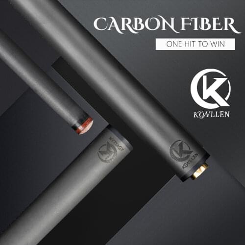 Konllen Carbon Fiber Pool Cue Single Shaft 12.9/12.5mm Kit 3/8*8 Radial 3/8*11/Uni-loc Joint Play Cue Only Pool Cue Carbon Shaft