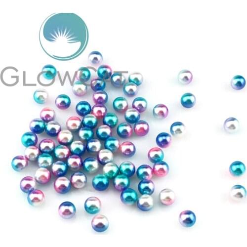 8mm 16 Colors Round Imitation Pearls Beads DIY Handmade Rainbow No Hole Beads For Necklace Earrings Jewelry Making