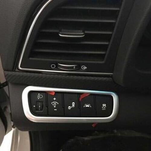 For Hyundai Elantra Avante 2016 2017 Matte Headlight Head Lamp Switch Decoration Cover Trim Car Interior Decoration Accessories