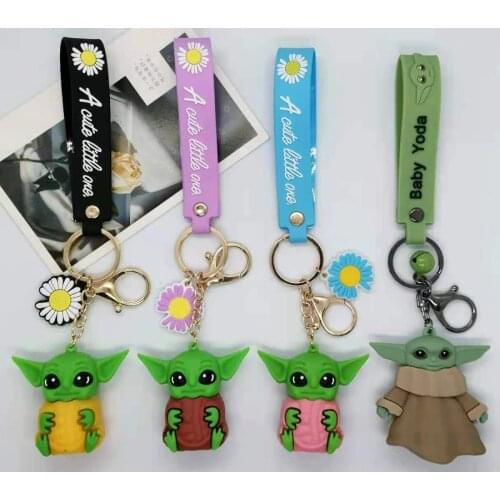 Hasbro Baby Yoda Keychain Ring Cartoon Anime Mandalorian Star Wars Action Figure Model PVC Best Selling Children Kids Toys Gift