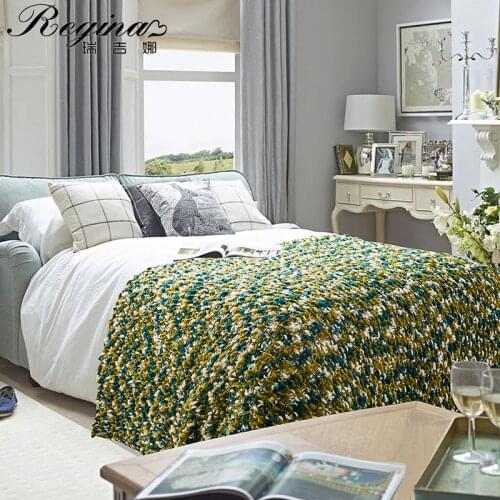 REGINA Brand Camouflage Knitted Blanket American Style Hand Chunky Knit Weight Blanket Home Decorative Bedspread Sofa Throws