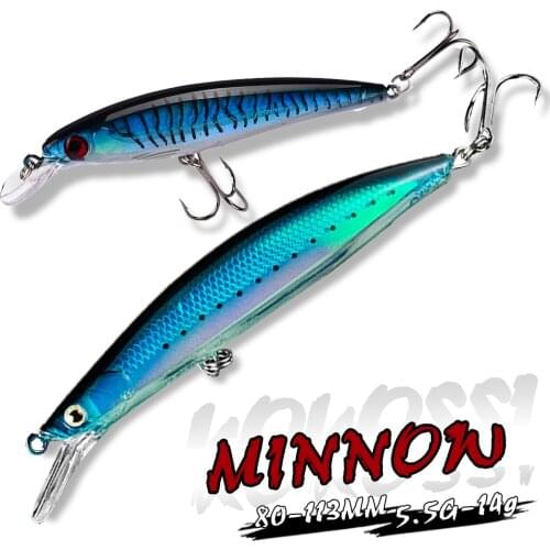 KoKossi 1PCS Minnow Fishing Lures 80MM-113MM Floating Hard Bait pesca Japan Artificial Bait Swimbait Wobbler Crankbait Tackle