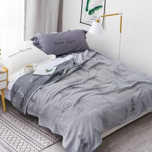 Washed Cotton Summer Gauze Air Condition Towel Blanket for Double-sided Thin Breathable Sofa Nap Car Travel Blankets Bedspread