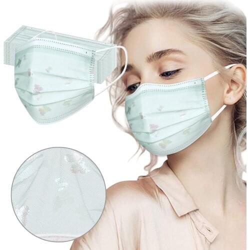 50/100PC Fashion Disposable Mask Women Bling Butterfly Face Mask 4layer Protection Masks Adult Maske Dropshipping Decoration