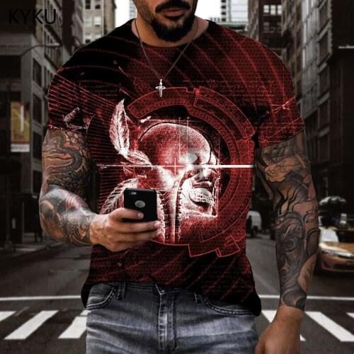 KYKU Brand Skull T shirt Men Hip Hop Funny T shirts Rock Tshirt Printed Harajuku Tshirts Casual Mens Clothing Punk Rock Printed