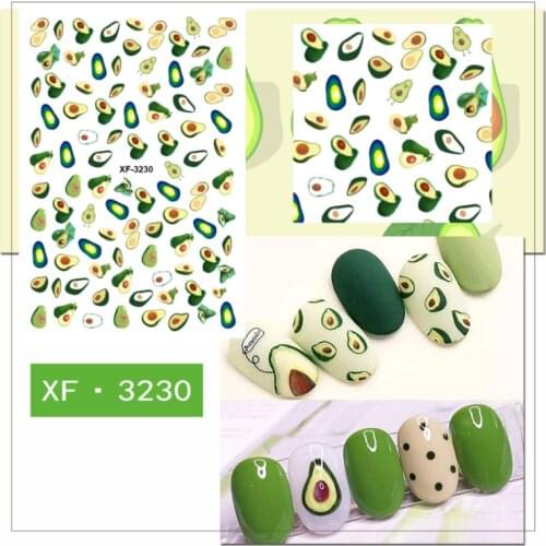 Cute Stickers Nail Art Decals Decorations Avocado Strawberry Cherry Autocollant Pegatinas Self Adhesive Decals Manicure Ornament