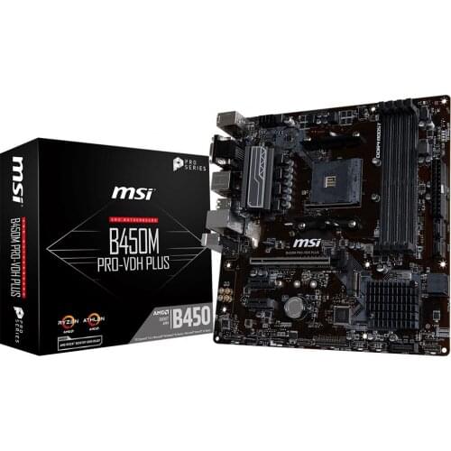 New MSI B450M PRO-VDH PLUS Desktop Motherboard DDR4 Socket AM4 64GB USB2.0 USB3.1 HDMI DVI VGA B450 motherboard free shipping