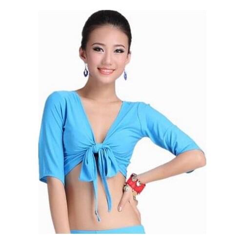 New arrival crystal cotton belly dance top momen half sleeves belly dance tops sexy top 9 colors