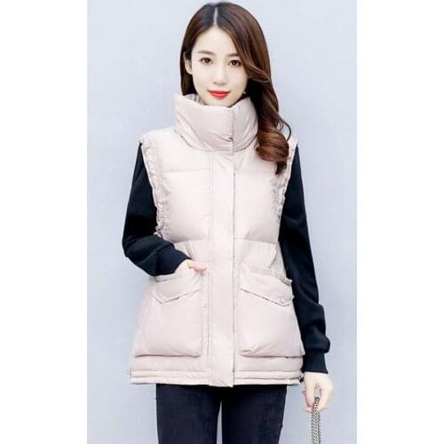 2021 New Spring Autumn Warm White Duck Down Coats Down Jackets Vest Women Light Thin Loose Plus Size Casual Down Jackets