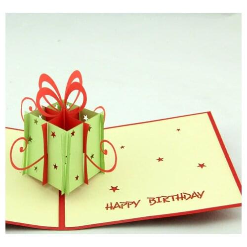 Qubiclife handmade birthday gift box 3D card business card paper stereo creative staff