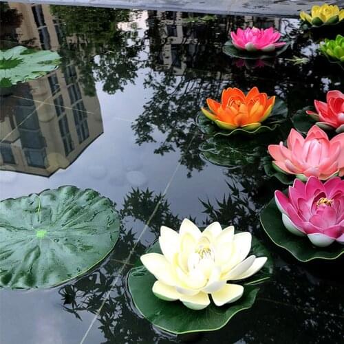 10/17/28/40cm Artificial PE Foam Lotus Leaf Water Lily Floating Pool Plant Aquarium Fish Pond Home Garden Decoration