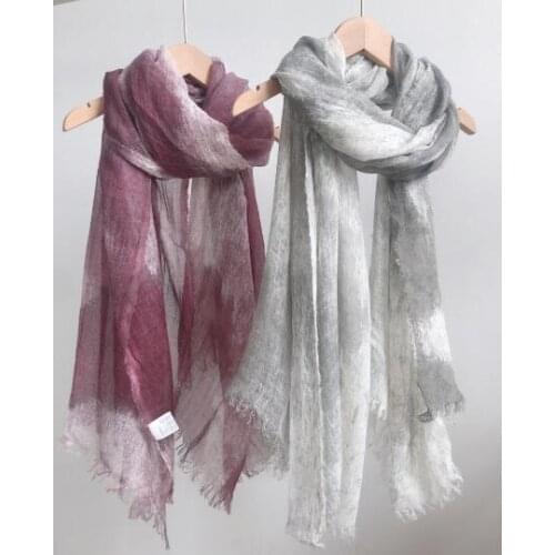 Oversize Tie-dyed Wool Scarf Long Thin Scarves Ladies Winter Warm Big Shawls 100X200CM