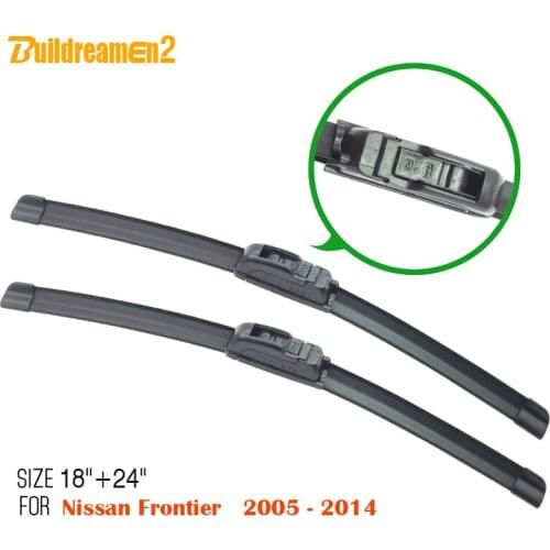 Buildreamen2 Fit For Nissan Frontier 2005-2014 Truck Car Wiper Blades Soft Rubber Bracketless Screen Windshield Wiper