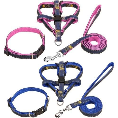 Comfortable Pet Dog Nylon Harness Collars 3PCS/SET Adjustable Pet Leash Traction Belt Rope Pet Dog Accessories