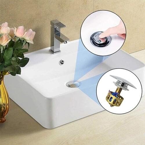 Universal Wash Basin Bounce Drain Filter Pop Up Bathroom Toilet Sink Drain Plug High Quality Durable Kitchen Accessories
