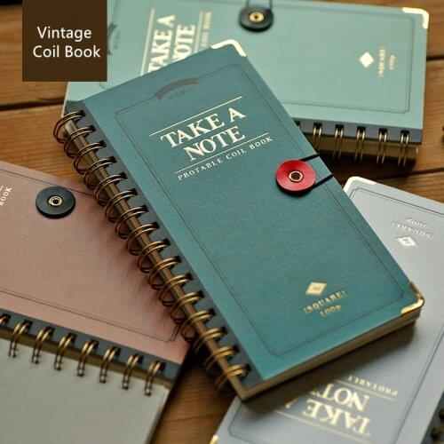 MINKYS New Arrival 100 Sheets Take A Note Vintage Coil Notebook Journal Agenda Planner Bullet Book Gift Stationery Supplies