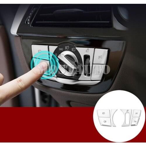 For BMW X3 G01 X4 G02 Inner Headlight Switch Button Trim Cover 2018-2019 6pcs Car Accessories Interior Car Decor Car Trim