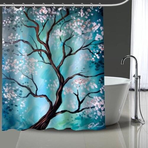 Custom tree paint Printed Shower Curtain Bathroom Waterproof Polyester Washable Home Bath Decor Curtains With Hooks