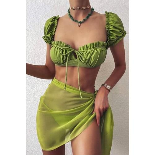 Women Summer Sexy Beach Shawl Sarong Solid Color Holiday Vacation Lace-up Bikini Cover Up Dress Square Overskirt Swimwear